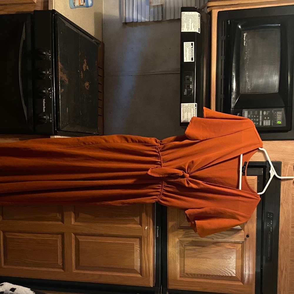 Chic Rust Orange Maxi Dress